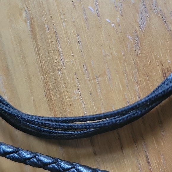 Pandora Black Leather cord necklace with beads. - Picture 3 of 6